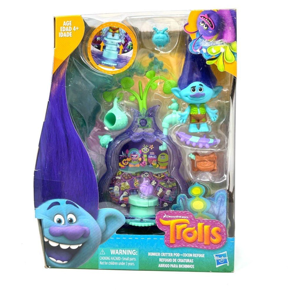 Hasbro DreamWorks Trolls Bunker Critter Pod Playset Model E0416 NEW